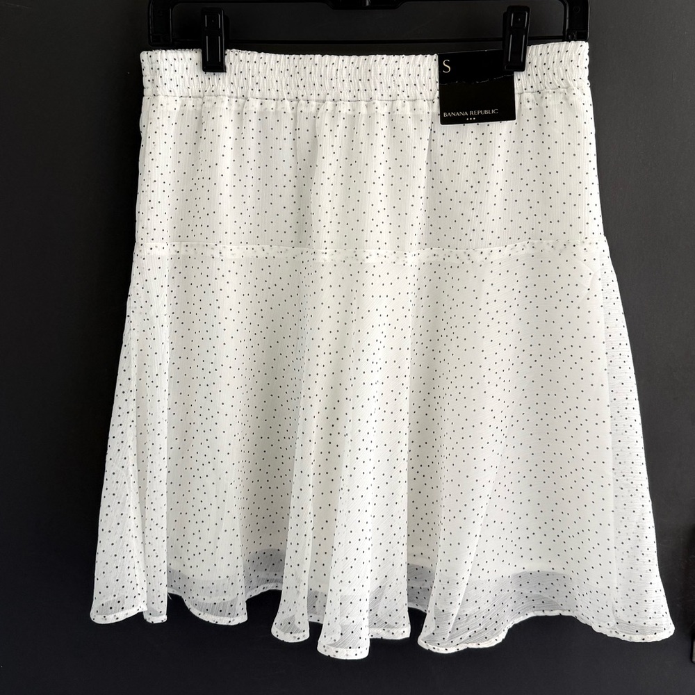 Banana Republic White Polka Dots Flowy Mini A-Line Summer Chic size Small - Picture 5 of 16